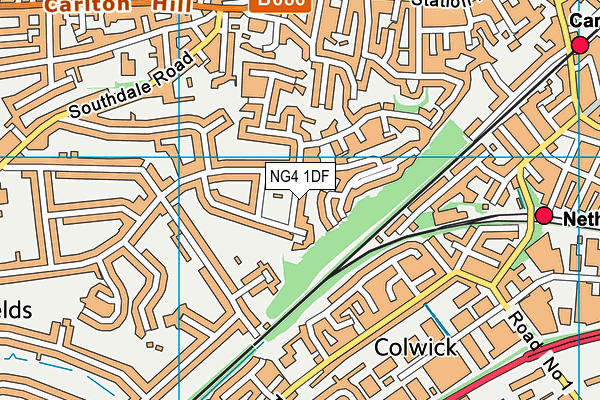 NG4 1DF map - OS VectorMap District (Ordnance Survey)