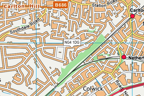 NG4 1DG map - OS VectorMap District (Ordnance Survey)