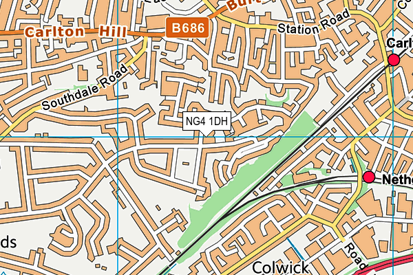 NG4 1DH map - OS VectorMap District (Ordnance Survey)