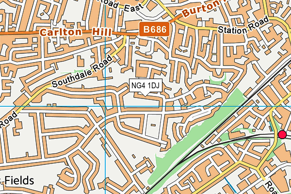 NG4 1DJ map - OS VectorMap District (Ordnance Survey)