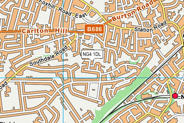 NG4 1DL map - OS VectorMap District (Ordnance Survey)