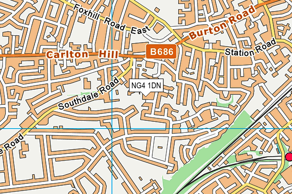 NG4 1DN map - OS VectorMap District (Ordnance Survey)