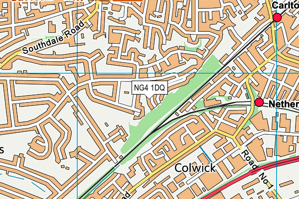 NG4 1DQ map - OS VectorMap District (Ordnance Survey)