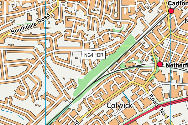 NG4 1DR map - OS VectorMap District (Ordnance Survey)