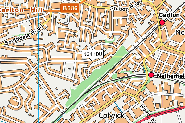 NG4 1DU map - OS VectorMap District (Ordnance Survey)