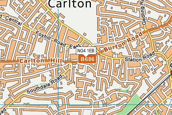 NG4 1EB map - OS VectorMap District (Ordnance Survey)