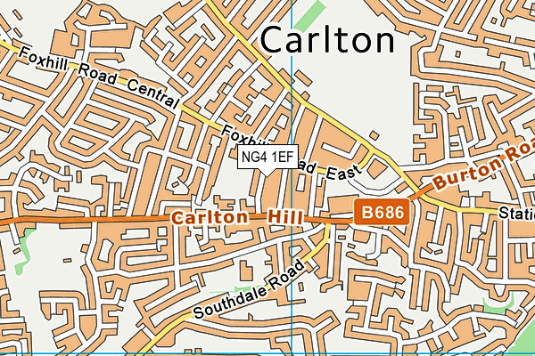 NG4 1EF map - OS VectorMap District (Ordnance Survey)