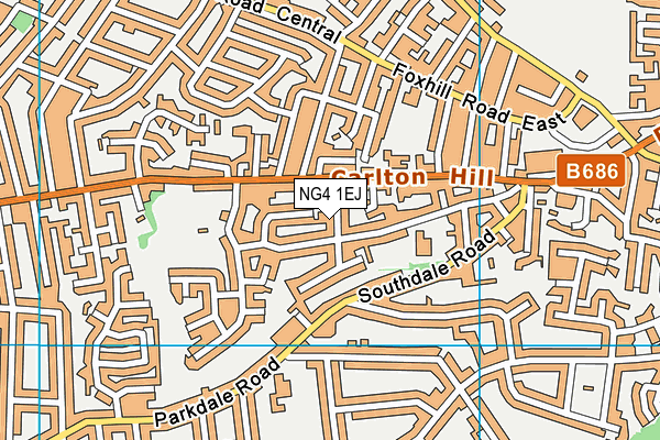 NG4 1EJ map - OS VectorMap District (Ordnance Survey)