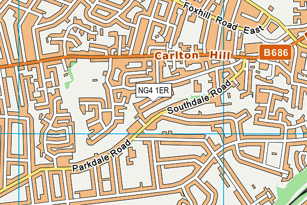 NG4 1ER map - OS VectorMap District (Ordnance Survey)