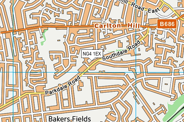 NG4 1EX map - OS VectorMap District (Ordnance Survey)