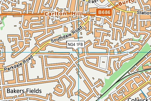 NG4 1FB map - OS VectorMap District (Ordnance Survey)