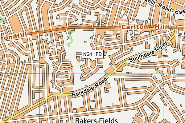 NG4 1FD map - OS VectorMap District (Ordnance Survey)