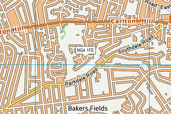 NG4 1FE map - OS VectorMap District (Ordnance Survey)