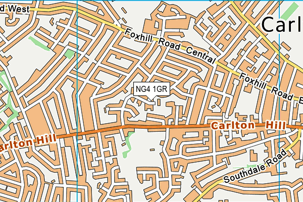 NG4 1GR map - OS VectorMap District (Ordnance Survey)