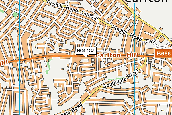 NG4 1GZ map - OS VectorMap District (Ordnance Survey)