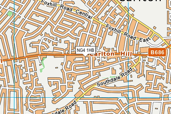 NG4 1HB map - OS VectorMap District (Ordnance Survey)