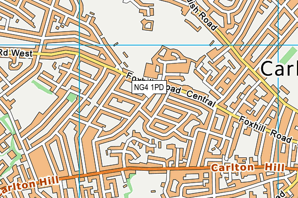 NG4 1PD map - OS VectorMap District (Ordnance Survey)