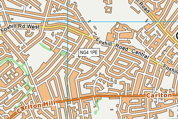 NG4 1PE map - OS VectorMap District (Ordnance Survey)