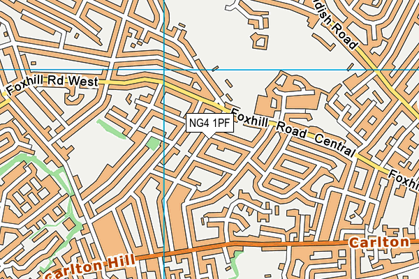 NG4 1PF map - OS VectorMap District (Ordnance Survey)