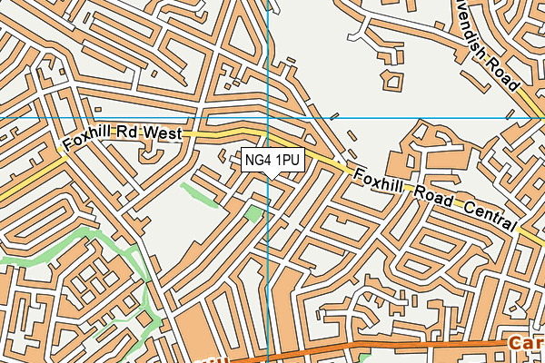 NG4 1PU map - OS VectorMap District (Ordnance Survey)