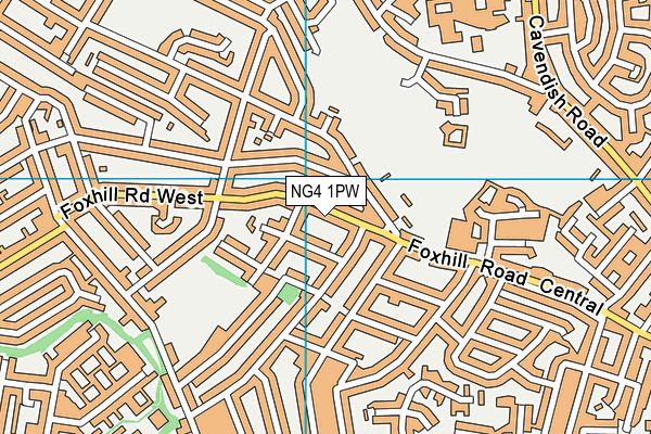 NG4 1PW map - OS VectorMap District (Ordnance Survey)