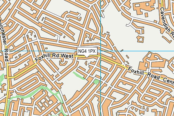 NG4 1PX map - OS VectorMap District (Ordnance Survey)