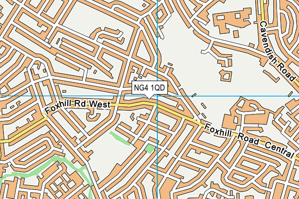 NG4 1QD map - OS VectorMap District (Ordnance Survey)