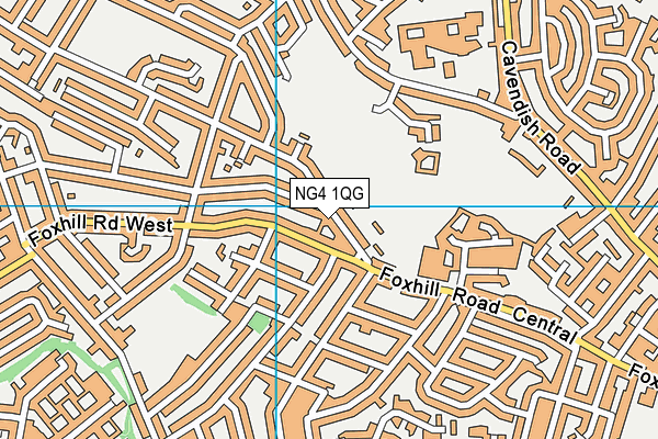 NG4 1QG map - OS VectorMap District (Ordnance Survey)