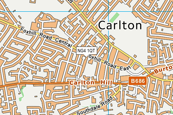 NG4 1QT map - OS VectorMap District (Ordnance Survey)