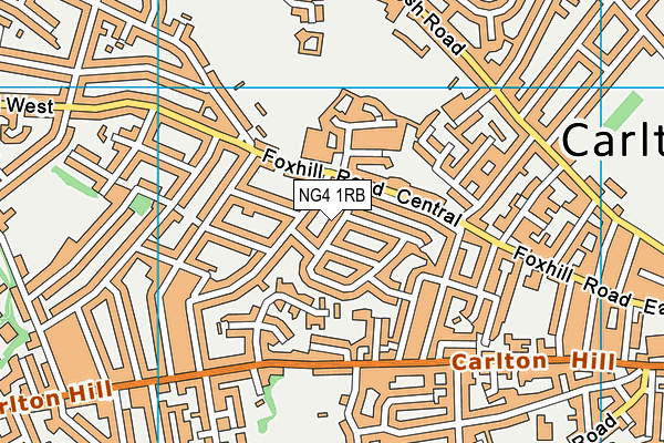 NG4 1RB map - OS VectorMap District (Ordnance Survey)