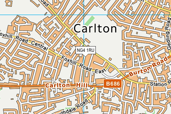 NG4 1RU map - OS VectorMap District (Ordnance Survey)