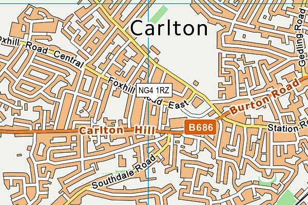 NG4 1RZ map - OS VectorMap District (Ordnance Survey)