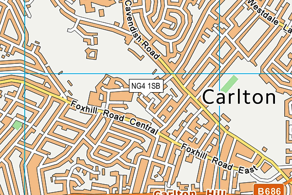 NG4 1SB map - OS VectorMap District (Ordnance Survey)