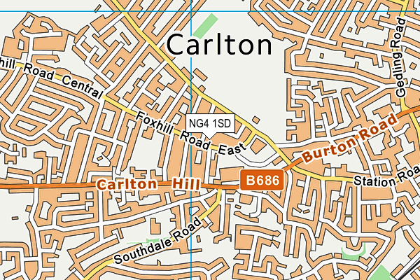 NG4 1SD map - OS VectorMap District (Ordnance Survey)