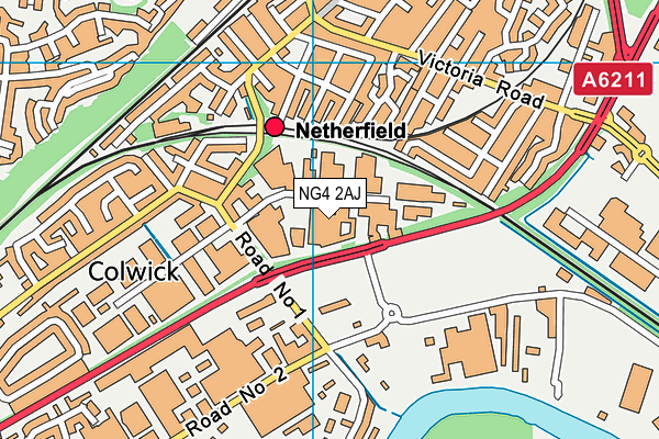 NG4 2AJ map - OS VectorMap District (Ordnance Survey)