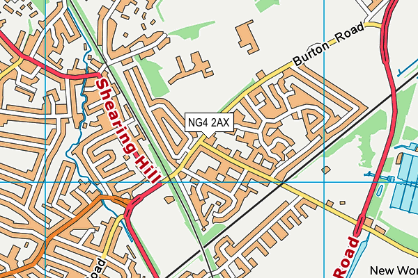 NG4 2AX map - OS VectorMap District (Ordnance Survey)