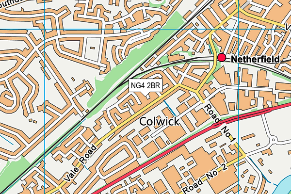 NG4 2BR map - OS VectorMap District (Ordnance Survey)