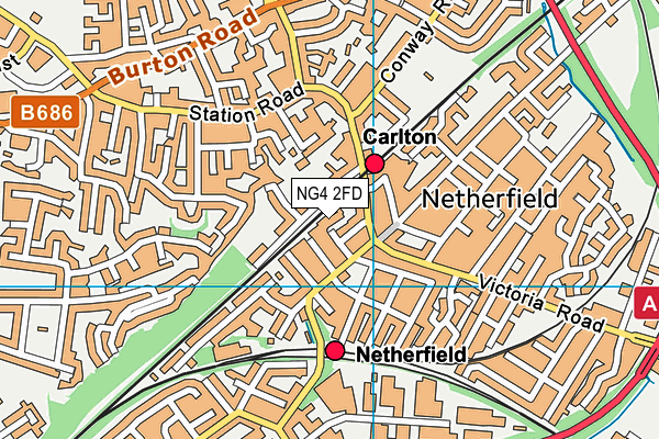 NG4 2FD map - OS VectorMap District (Ordnance Survey)