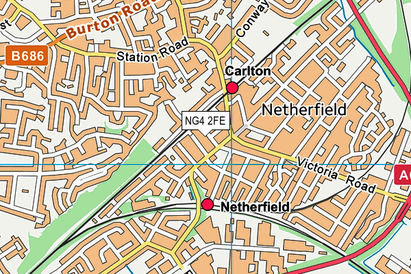 NG4 2FE map - OS VectorMap District (Ordnance Survey)