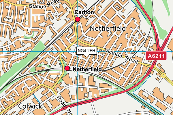 NG4 2FH map - OS VectorMap District (Ordnance Survey)