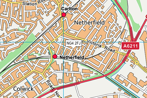 NG4 2FJ map - OS VectorMap District (Ordnance Survey)