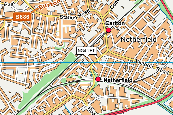 NG4 2FT map - OS VectorMap District (Ordnance Survey)