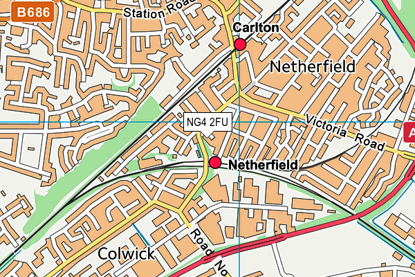 NG4 2FU map - OS VectorMap District (Ordnance Survey)