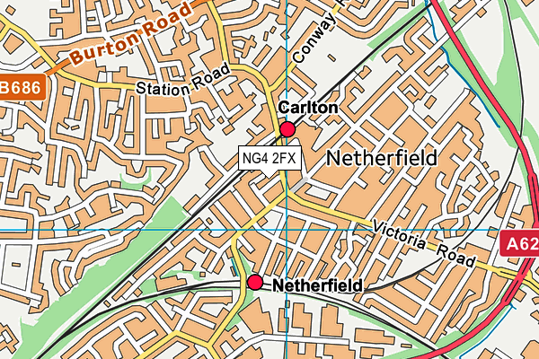 NG4 2FX map - OS VectorMap District (Ordnance Survey)