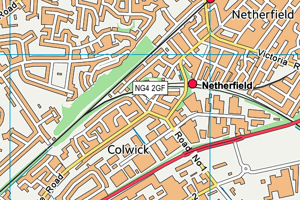 NG4 2GF map - OS VectorMap District (Ordnance Survey)