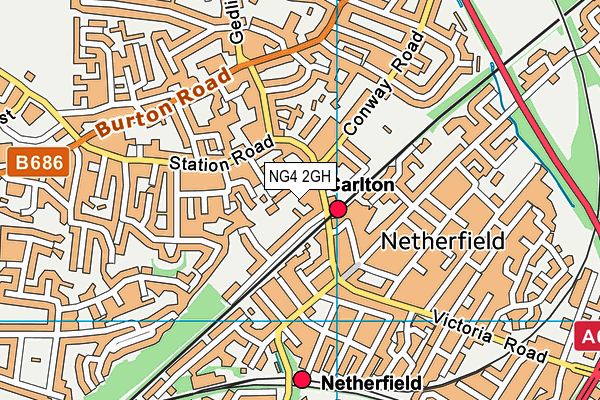 NG4 2GH map - OS VectorMap District (Ordnance Survey)