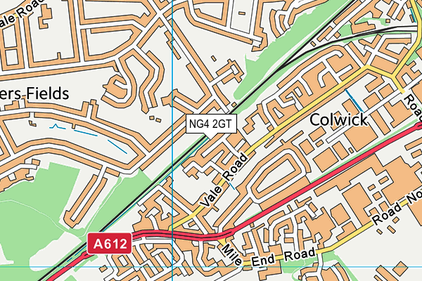 NG4 2GT map - OS VectorMap District (Ordnance Survey)