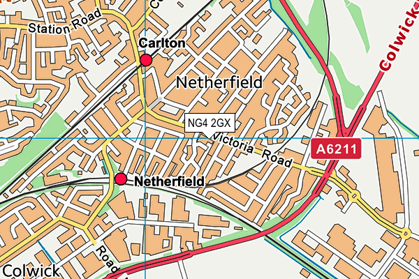 NG4 2GX map - OS VectorMap District (Ordnance Survey)
