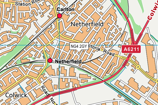 NG4 2GY map - OS VectorMap District (Ordnance Survey)