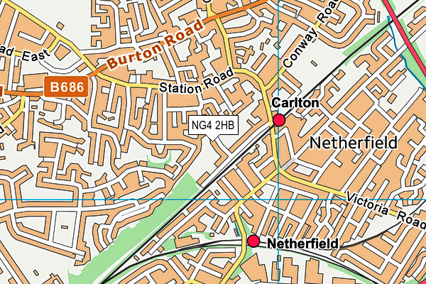 NG4 2HB map - OS VectorMap District (Ordnance Survey)